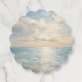 エレガント夕日とフローラ結婚の感謝 フェイバータグ (裏面)