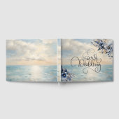 エレガント夕日とフローラ結婚の ゲストブック (全面)