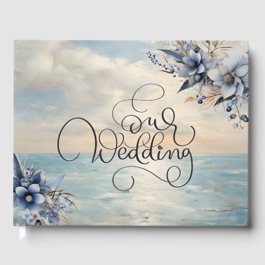 エレガント夕日とフローラ結婚の ゲストブック (正面)