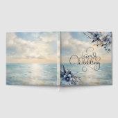 エレガント夕日とフローラ結婚の ゲストブック (全面)