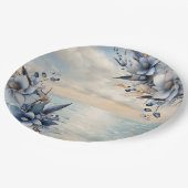 エレガント夕日とフローラ結婚の ペーパープレート (アングル)