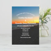 エレガント夕日ビーチサマー航海の結婚ズ 招待状 (スタンド正面)