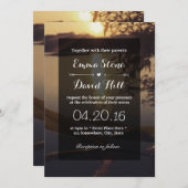 エレガント夕日結婚湖 招待状 (正面/裏面)