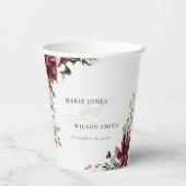 エレガント夕暮れ暖かい冬のフェスティバルの葉 紙コップ (正面)