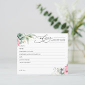 エレガント多肉植物の緑のピンクアドバイスカード (スタンド正面)