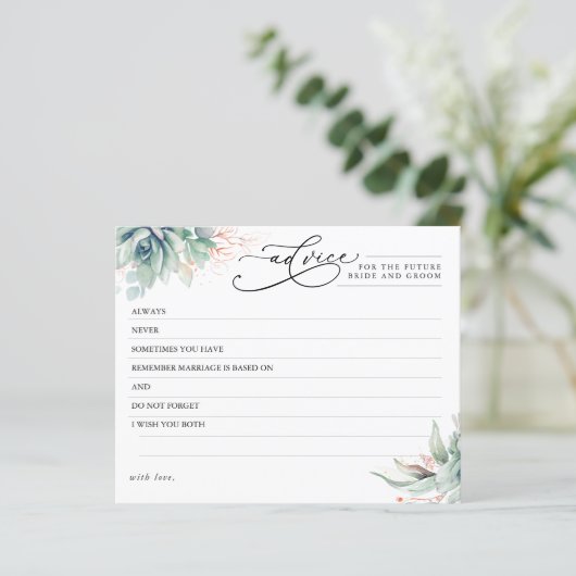 エレガント多肉植物アドバイスカード (スタンド正面)