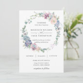 エレガント多肉植物フローラリース結婚 招待状 (スタンド正面)