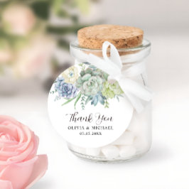 エレガント多肉植物結婚ありがとう フェイバータグ