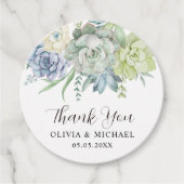 エレガント多肉植物結婚ありがとう フェイバータグ (正面)