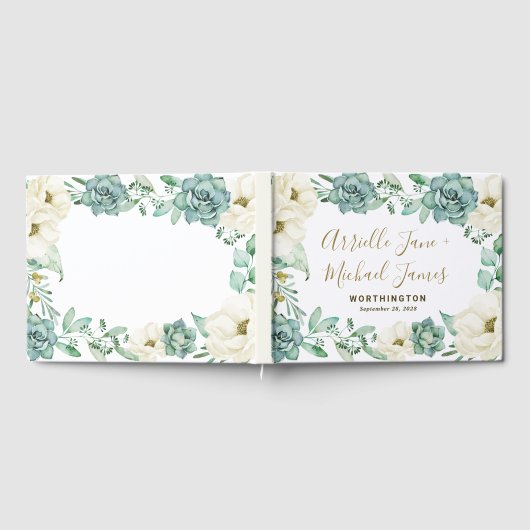 エレガント多肉水彩フローラゲストブック ゲストブック (全面)