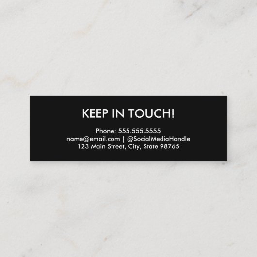 エレガント大学院スクリプト名クラス詳細ブラック コーリングカード (裏面)