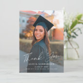 エレガント大学院写真卒業感謝してい前 カード (スタンド正面)