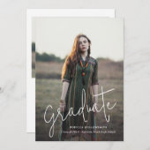 エレガント大学院写真卒業 案内状 (正面/裏面)