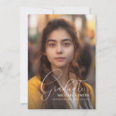 エレガント大学院写真卒業 案内状 (正面)