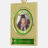 エレガント大学院卒業写真 ゴールドプレートバナーオーナメント (左)