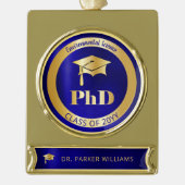 エレガント大学院博士課程 ゴールドプレートバナーオーナメント (正面)