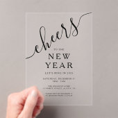 エレガント大晦日のパーティーのスクリプト アクリル招待状 (インサイチュ (ポータブル))