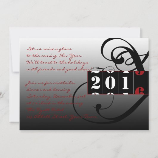 エレガント大晦日のパーティーへ 招待状 (正面)
