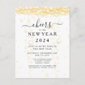 エレガント大晦日のパーティー インビテーションポストカード (正面)