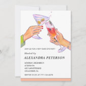 エレガント大晦日の招待カクテルパーティー 招待状 (正面)