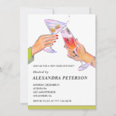 エレガント大晦日の招待カクテルパーティー 招待状 (正面)