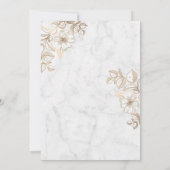 エレガント大理ミニマル石白灰色M002 招待状 (裏面)