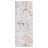 エレガント大理石とバラ金箔 ワインギフトバッグ (裏面)