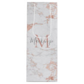 エレガント大理石とバラ金箔 ワインギフトバッグ (正面)