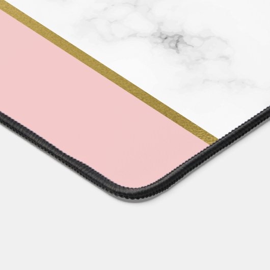 エレガント大理石とピンクのパタパーソナライズされたーン デスクマット (コーナー)