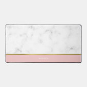 エレガント大理石とピンクのパタパーソナライズされたーン デスクマット (正面)