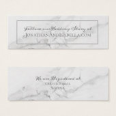 エレガント大理石とリースの結婚詳細カード (正面&裏面)