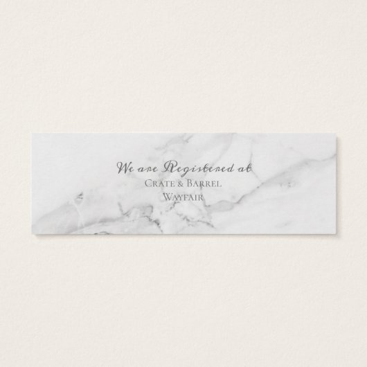 エレガント大理石とリースの結婚詳細カード (裏面)