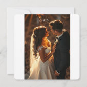 エレガント大理石と金ゴールド結婚式招待状 招待状 (裏面)