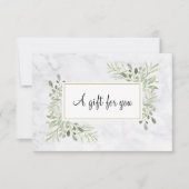 エレガント大理石の緑のフローラギフト証明書 (正面)