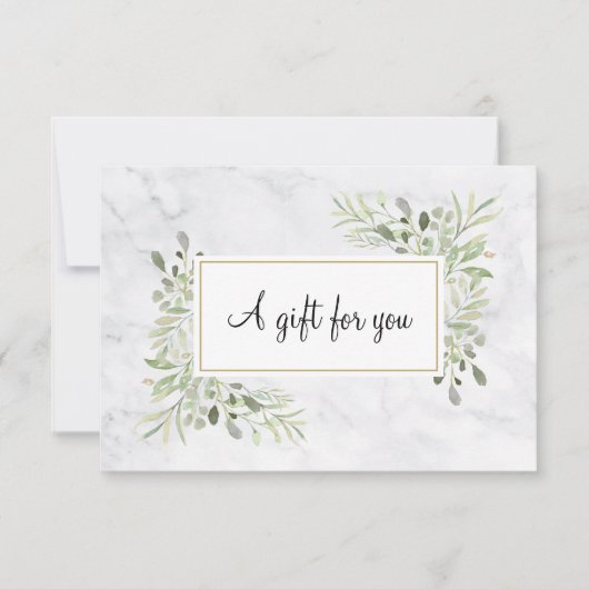 エレガント大理石の緑のフローラギフト証明書 (正面)