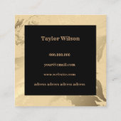 エレガント大理石の黒と金ゴールド スクエア名刺 (裏面)