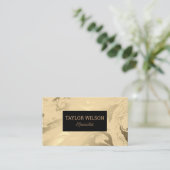 エレガント大理石の黒と金ゴールド 名刺 (スタンド正面)