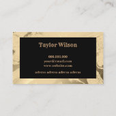 エレガント大理石の黒と金ゴールド 名刺 (裏面)