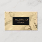 エレガント大理石の黒と金ゴールド 名刺 (正面)