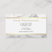 エレガント大理石スタイルかわいらし金ゴールドモダン枠 名刺 (裏面)