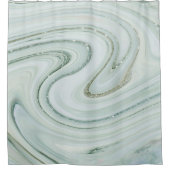 エレガント大理石スワールグリッターパターンスパークルグラム シャワーカーテン (正面)