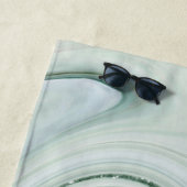 エレガント大理石スワールシルバーグリッタースパークルグラム ビーチタオル (インサイチュ)