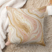 エレガント大理石スワール、高級金ゴールドピンクホワイト クッション (ブランケット)