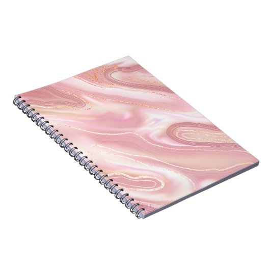 エレガント大理石テクスチャバラ金ゴールド液体光沢テックス ノートブック (右側)