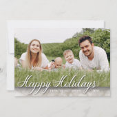 エレガント大理石ファミリーフォトハッピーホリデー カード (正面)