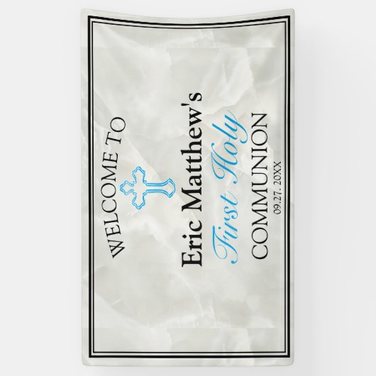 エレガント大理石ボーイズ初の聖体拝領 横断幕 (縦)
