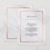 エレガント大理石モダンとバラの金ゴールド挿入カード エンクロージャーカード (正面/裏面)