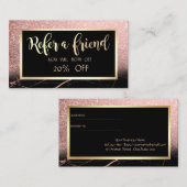 エレガント大理石、グリッター、フレーム紹介カード 紹介カード (正面/裏面)