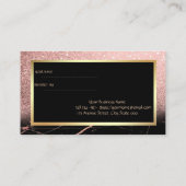 エレガント大理石、グリッター、フレーム紹介カード 紹介カード (裏面)