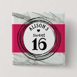 エレガント大理石、モダントレンディー10代の若者ガールピン 缶バッジ